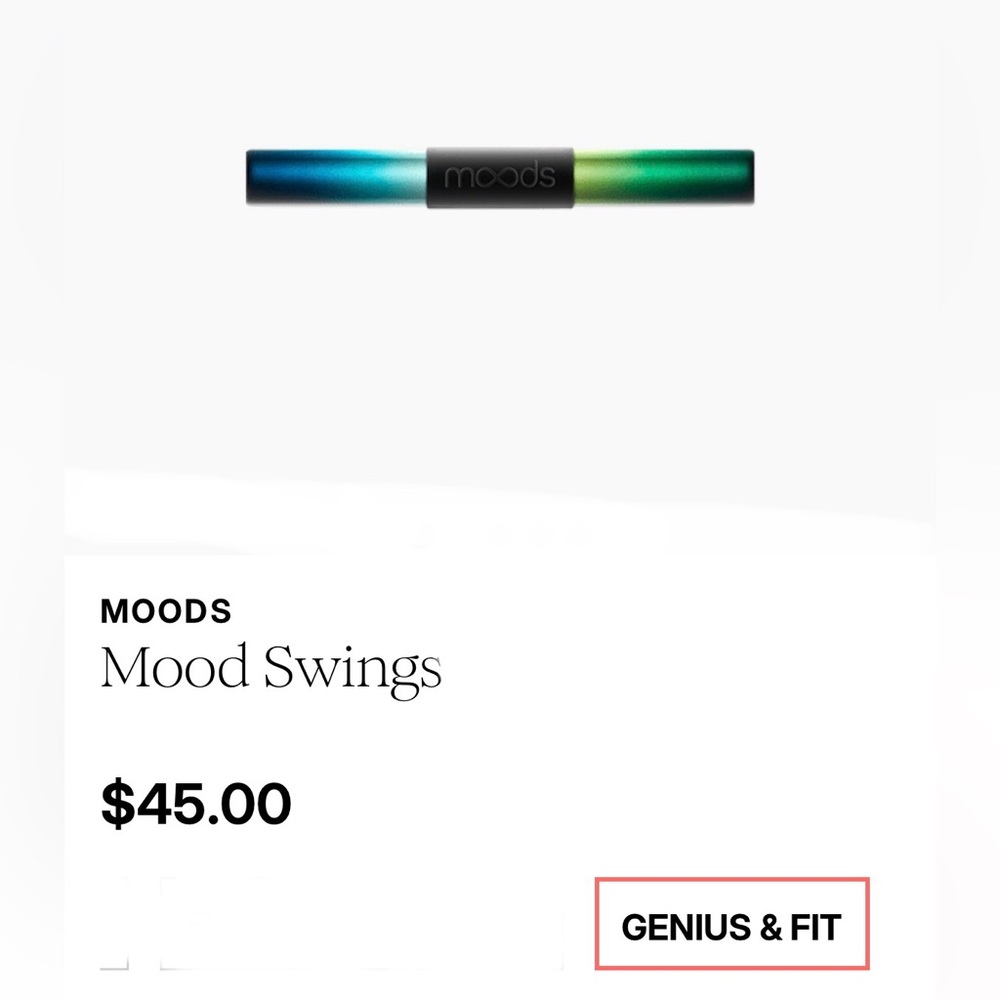 Moods Mood Swings Genius & Fit aromatherapy mood booster. 2 scents in one